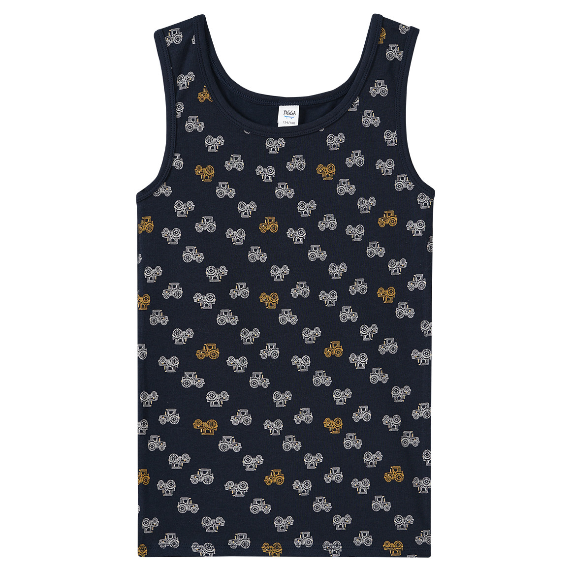 2 Jungen Unterhemden mit Trecker-Print