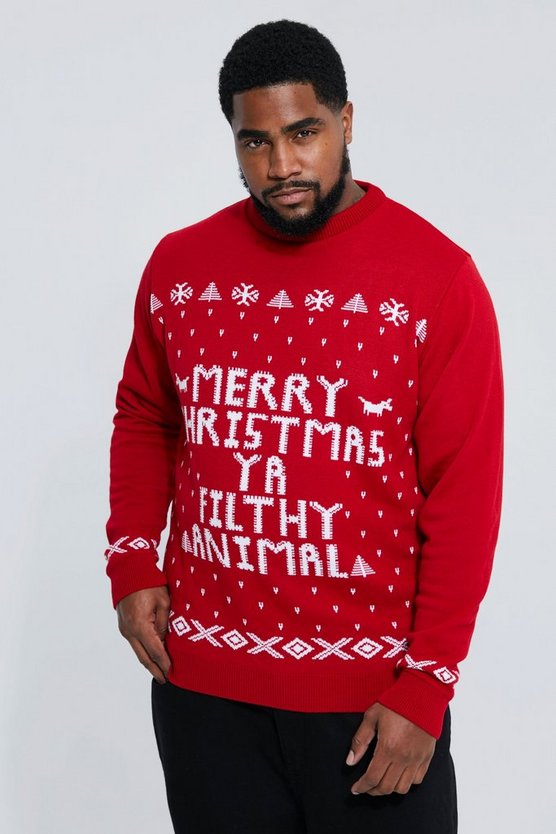 Plus Ya Filthy Animal Weihnachtspullover