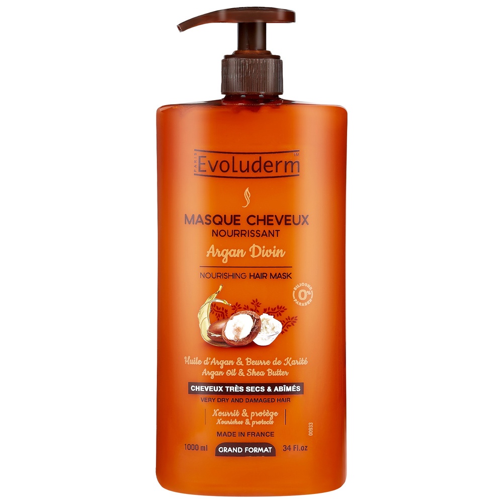 evoluderm Argan Divin Masque cheveux Nourrissant - 1000 ml