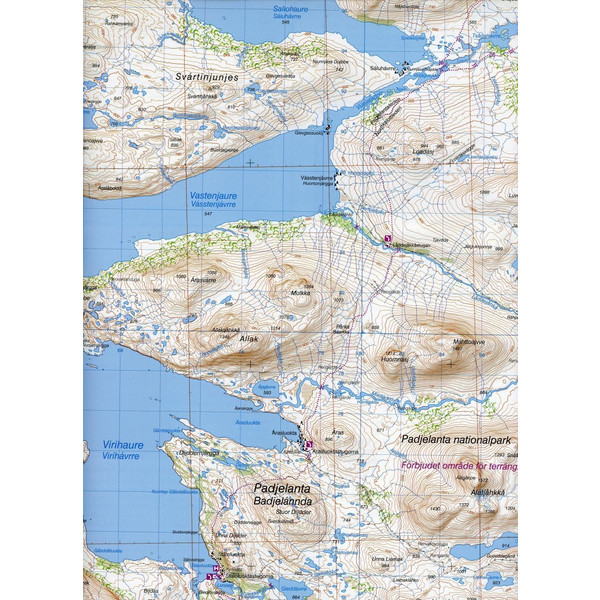 Fjällkartan 1 : 100 000 BD10 Sareks Nationalpark Bergwanderkarte - Wanderkarte