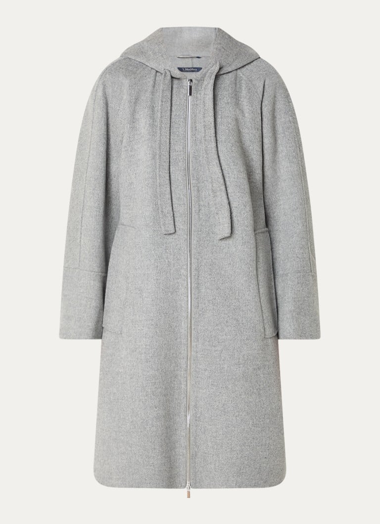 MaxMara  Felpi mantel van scheerwol met capuchon en steekzakken