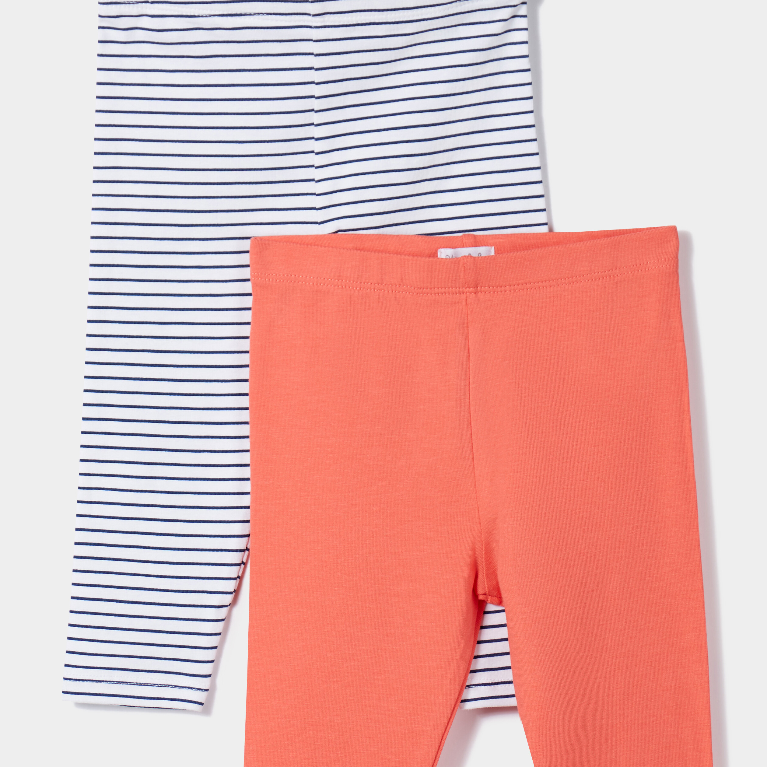 Lot 2 leggings en coton taille standard blanc bébé fille | La Halle