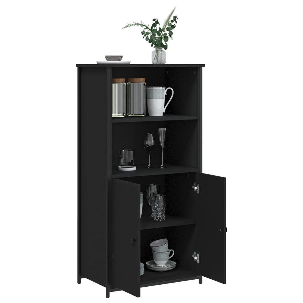 vidaXL Anrichte Highboard Schwarz 62x36x121,5 cm Holzwerkstoff