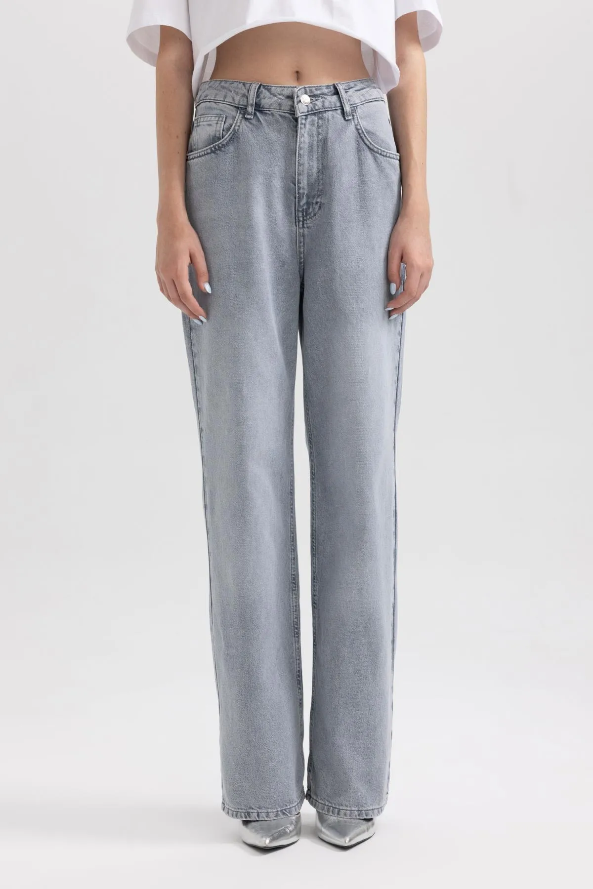 DeFacto  90er-Jahre-Jeans mit weitem Bein, lange Hose aus 100 % Baumwolle