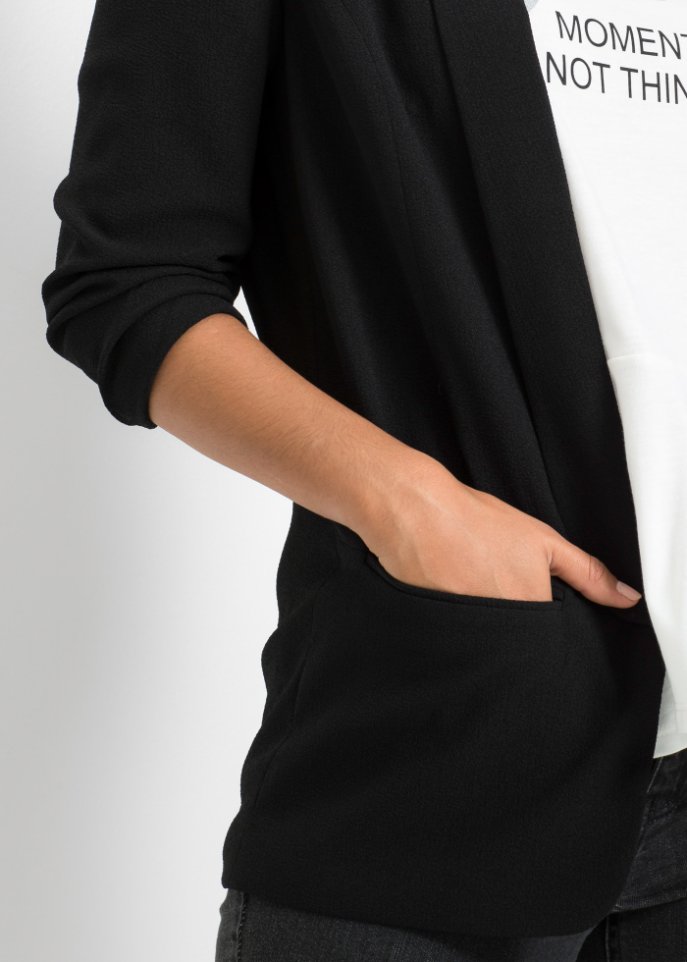 Longblazer mit drapierten Ärmeln