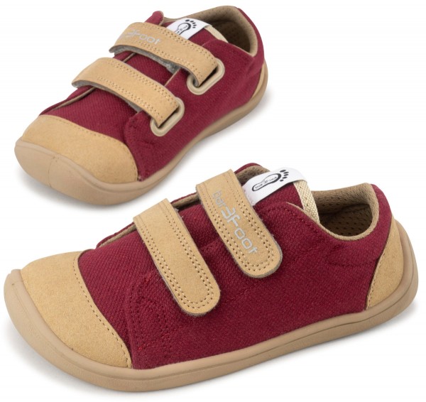bar3foot Elf ~ Denver LowCut Sneaker Vegan ~ Rot/Beige
