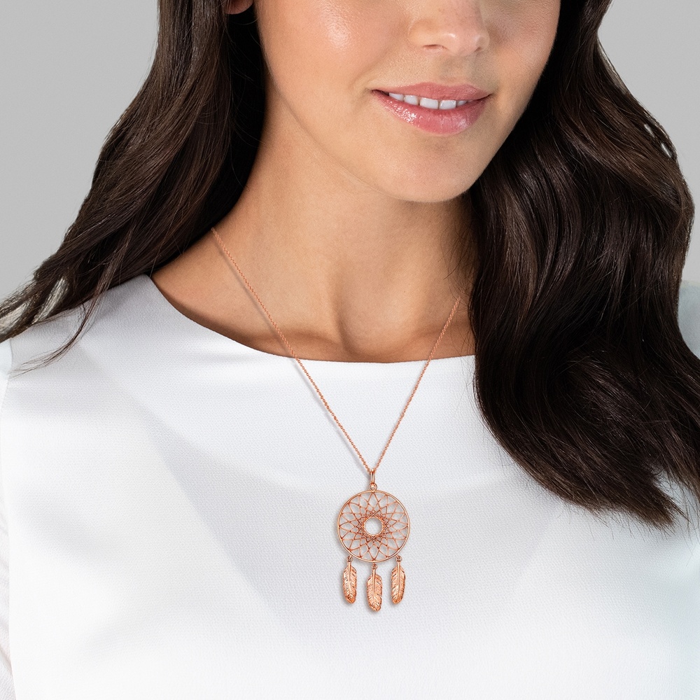 Glanzstücke München Collier en argent Plume Argent sterling en Or rose collier