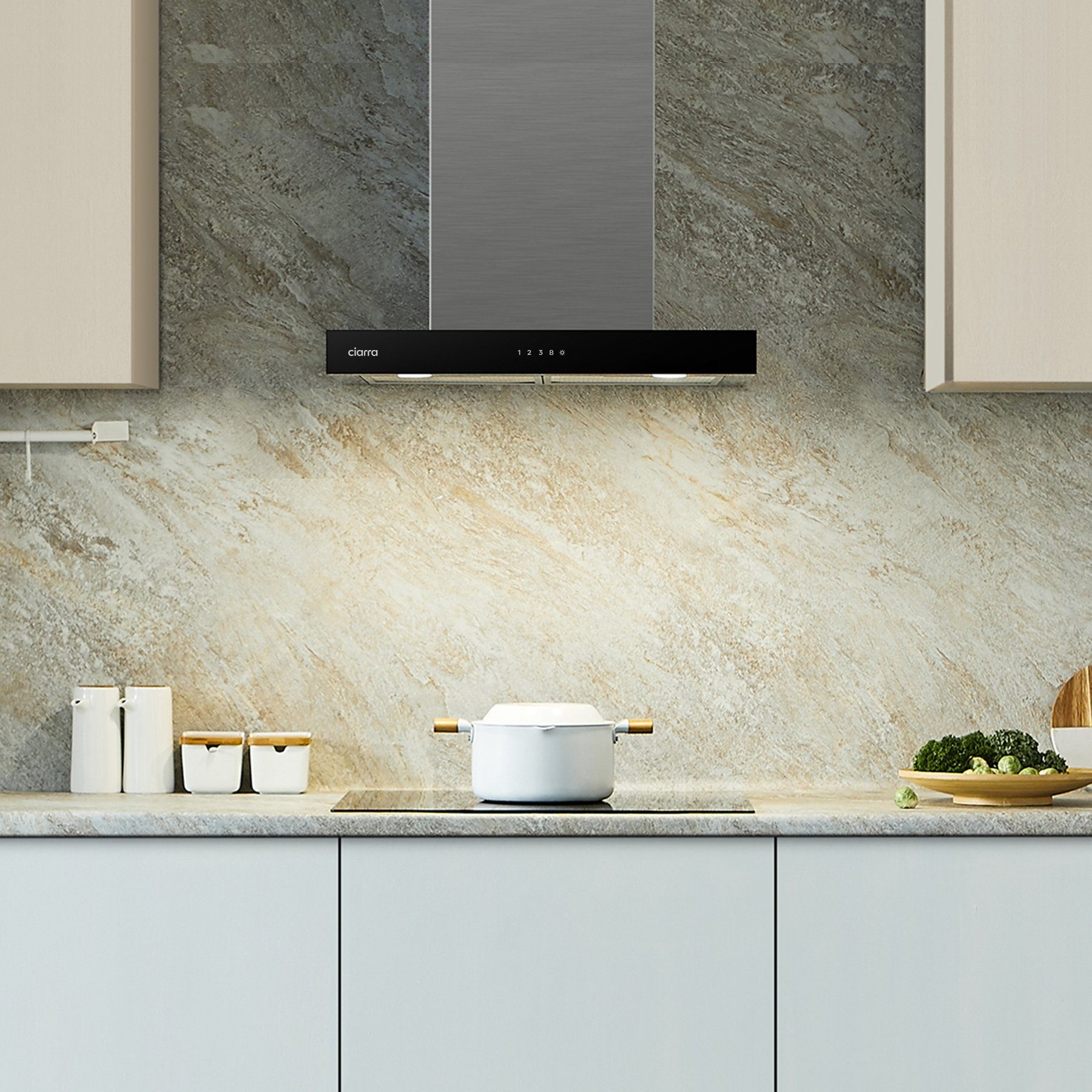 CIARRA Wandhaube CBCS6102, A+++ Dunstabzugshaube 60cm 650m³/h WIFI +APP & Touch Control Boost