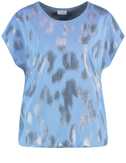 Kurzarmshirt mit schimmerndem Print