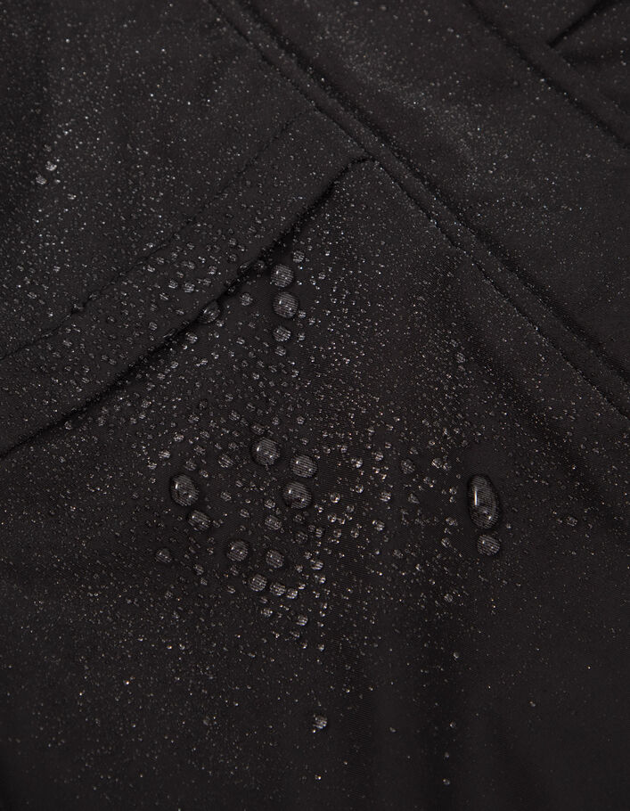 Parka noire fourrée Sherpa carreaux fille