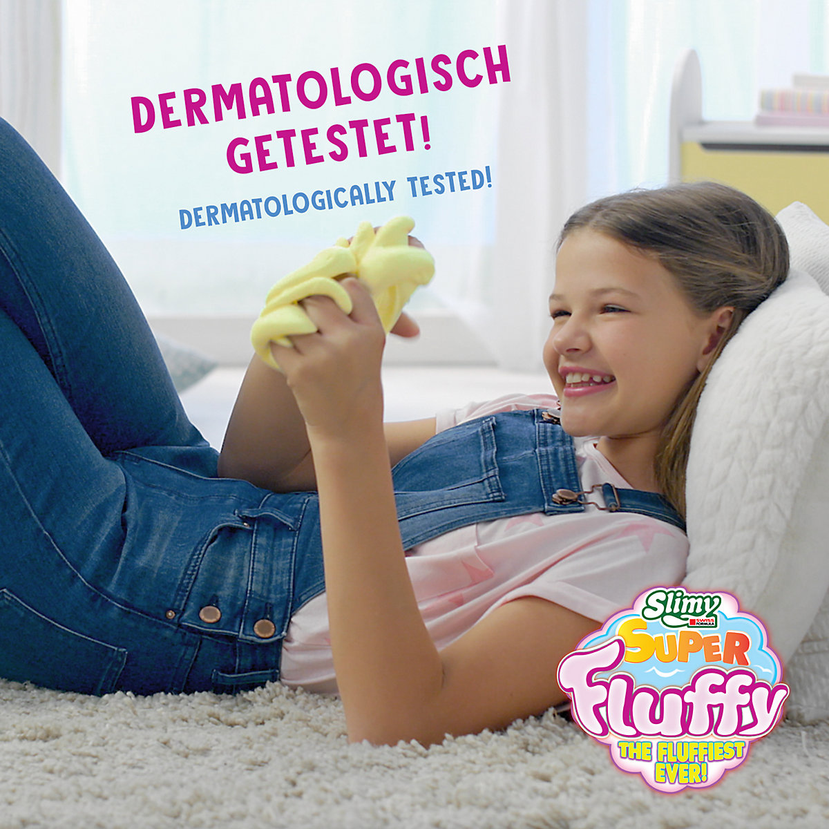 SLIMY® Super Fluffy 100g Spielmasse im Becher - der flaumigste Original Slimy Slime, lustig duftende Schleim Knete für Kinder