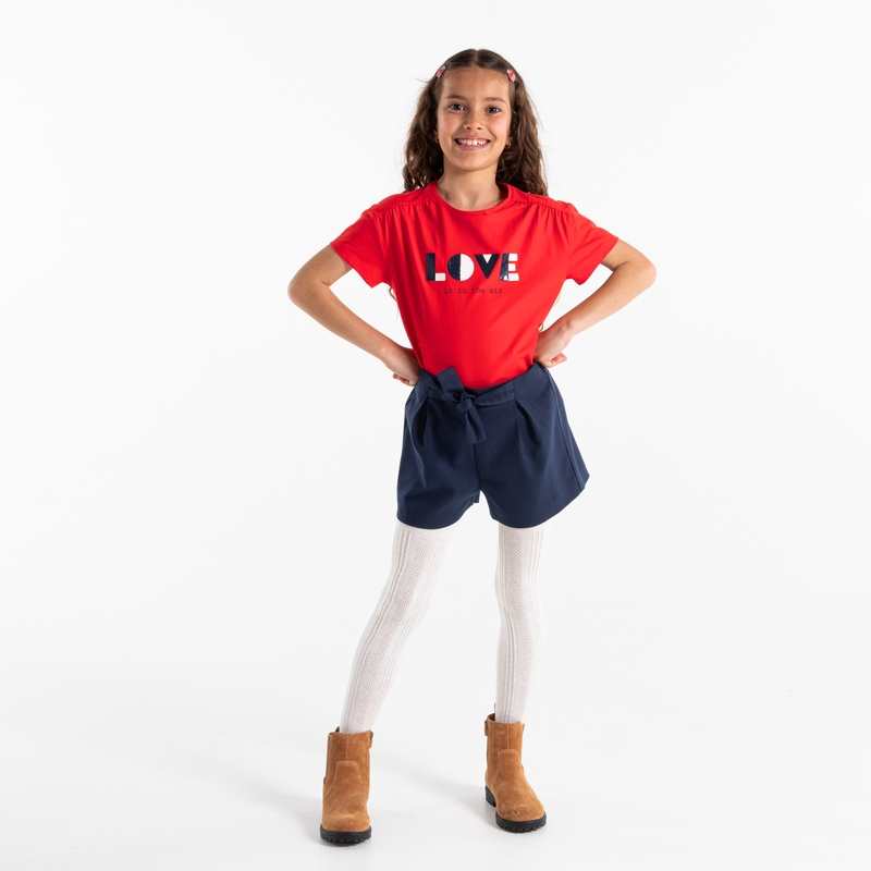 T-shirt message love rouge fille