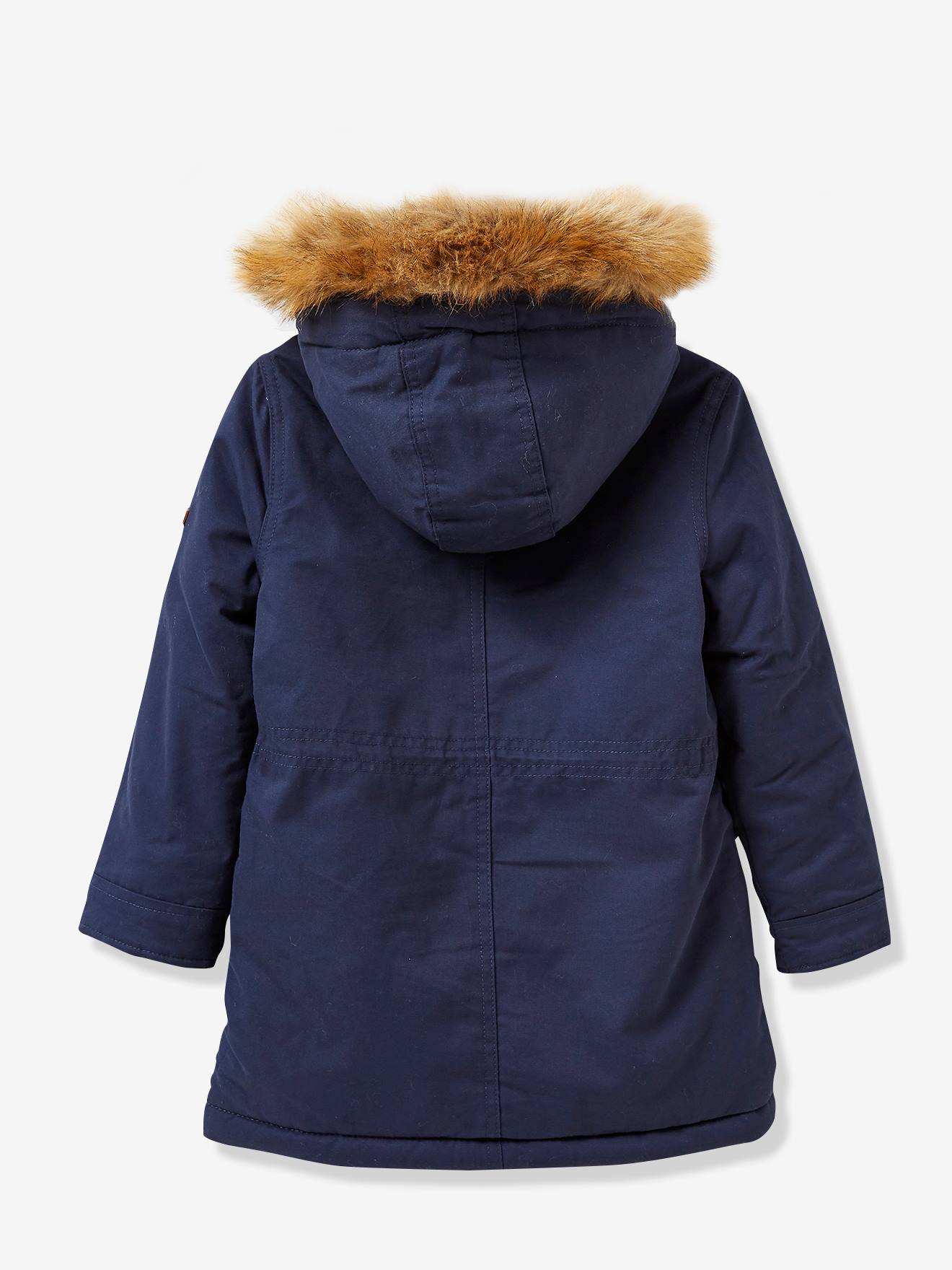 Parka doublée de fausse fourrure fille CYRILLUS marine
