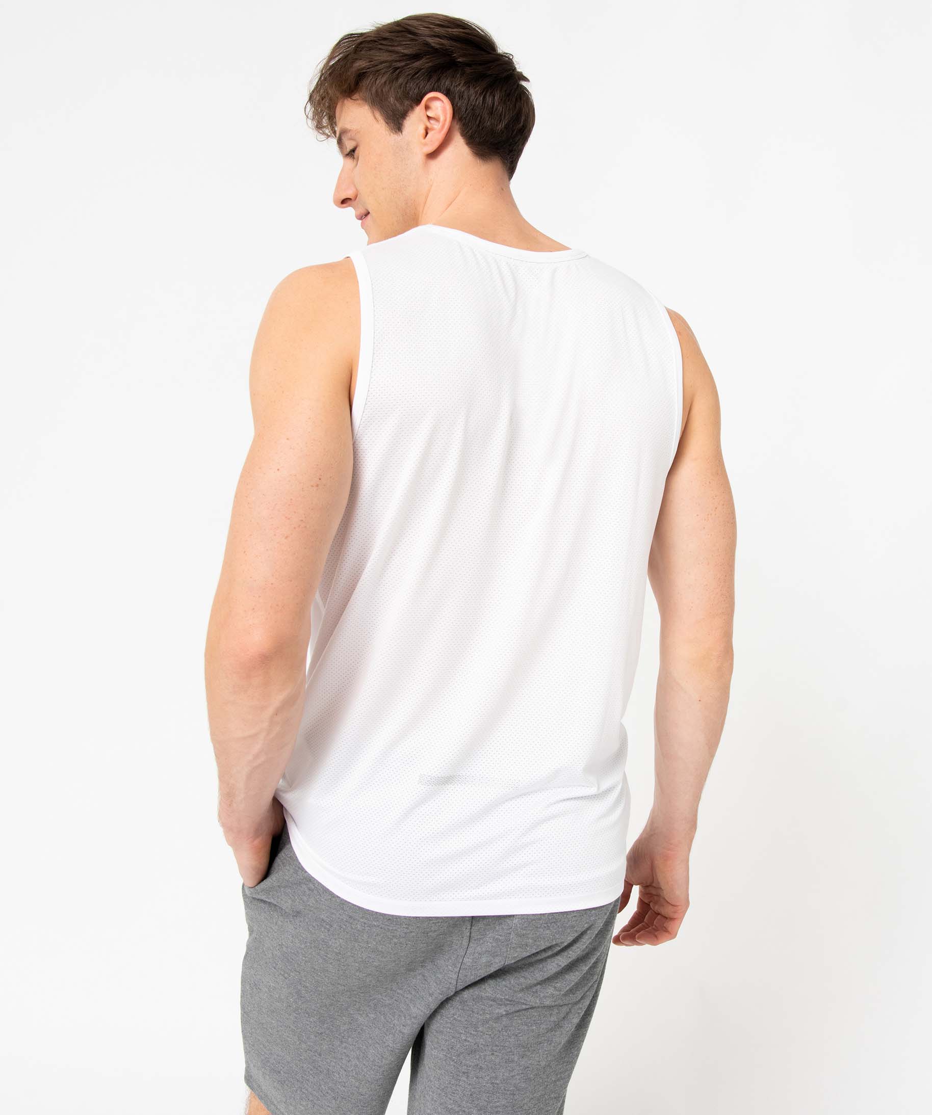 Débardeur homme en maille respirante blanc | GEMO