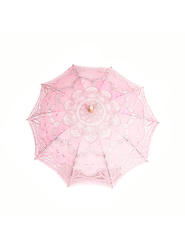 COFI 1453 Handgemachte Brautschirme Spitze Hochzeitfeier robustem Holzgriff in Pink günstig kaufen onesize