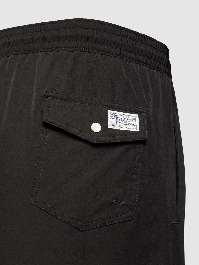 PLUS SIZE Badehose mit Label-Stitching Modell 'TRAVELER' in schwarz