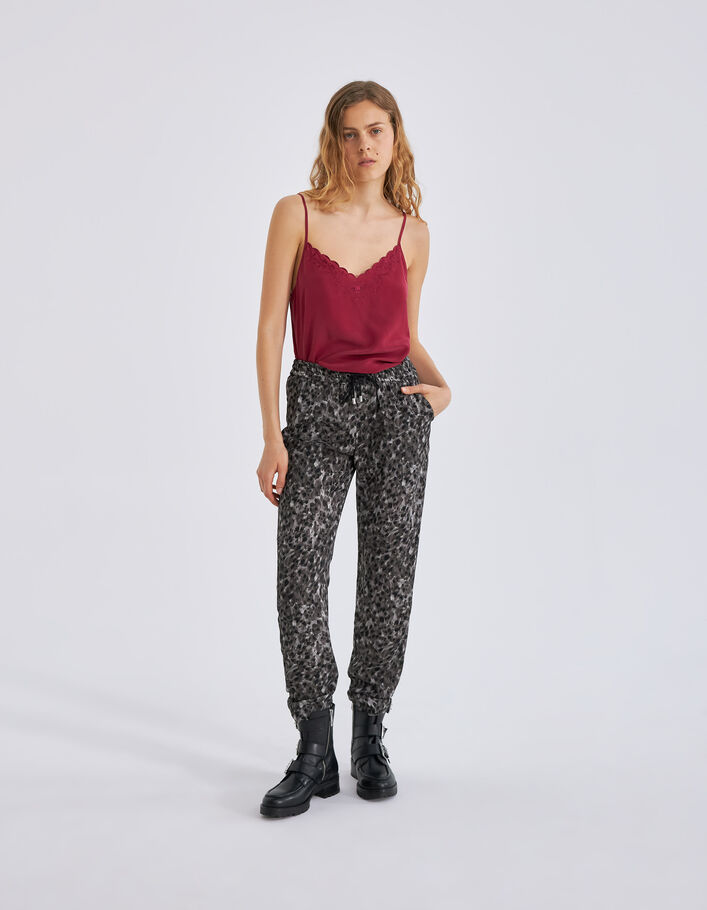 Jogpant gris imprimé léo rock recyclé Femme