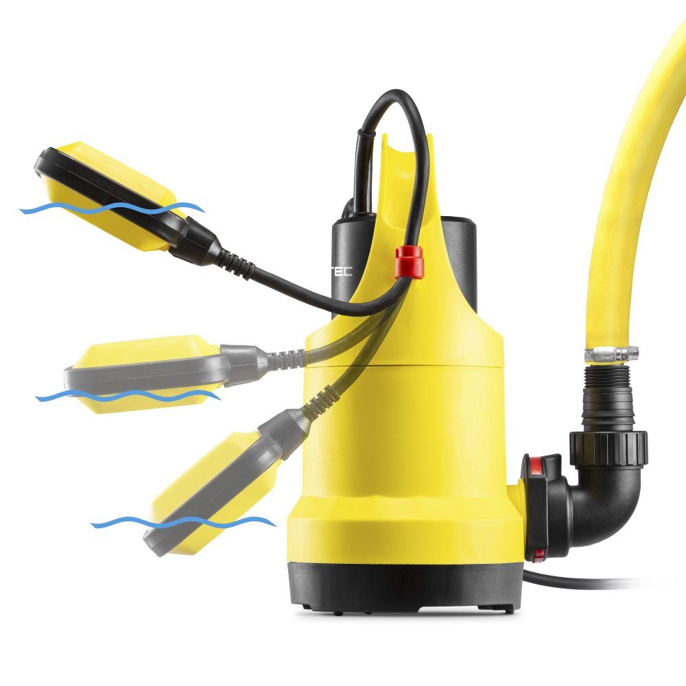 TROTEC Klarwasserpumpe TWP 7506 E, IPX8 Schutzart, 750 W, 13.000 l/h Förderleistung, Flachabsaugung bis auf 5 mm