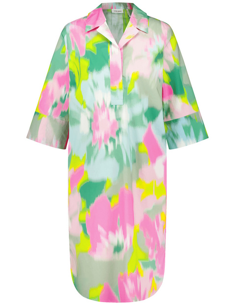 Gemustertes Kleid mit Kellerfalte
