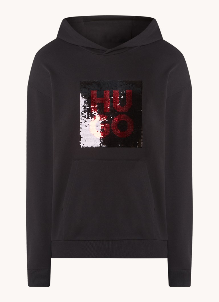 HUGO BOSS Deseqino hoodie with logo and sequins