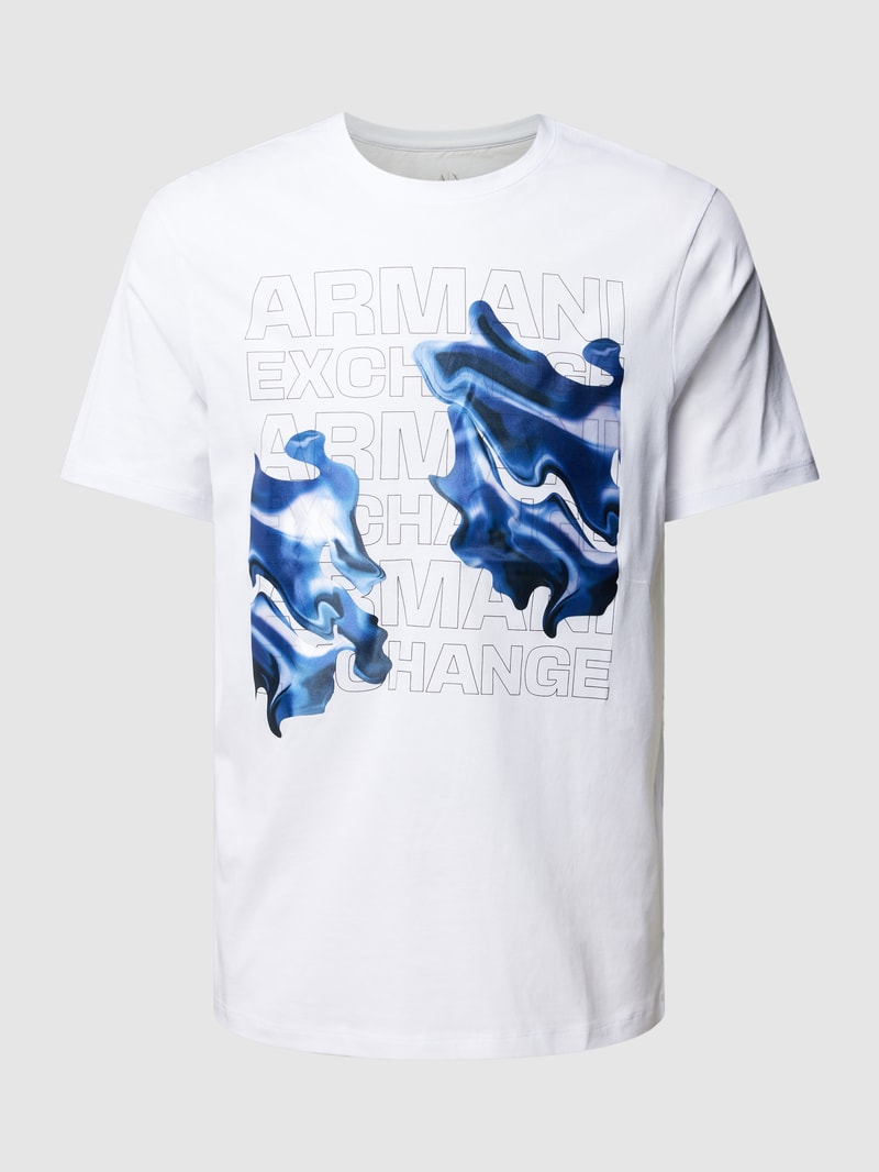 T-Shirt mit Label-Motiv-Print Modell 'Watercapsule' in weiß