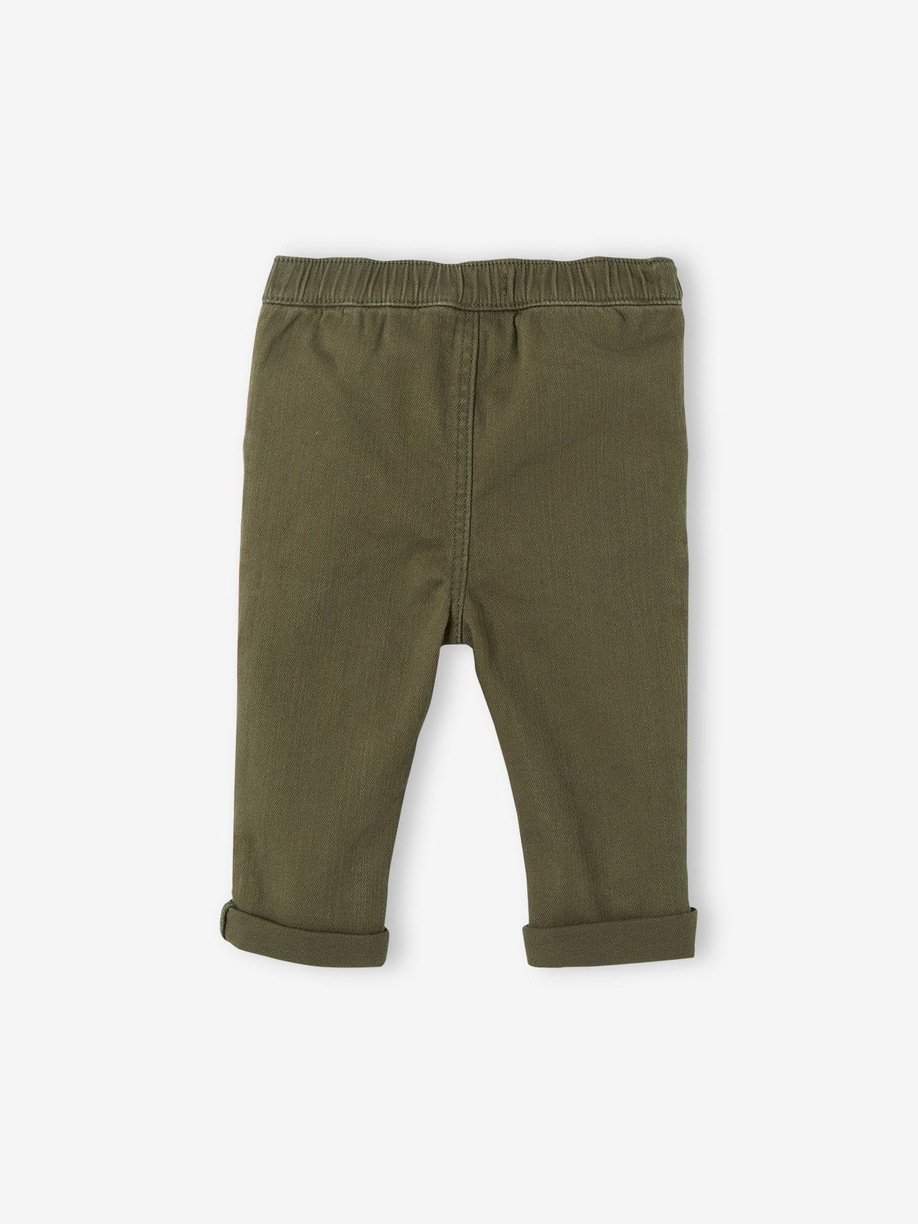 Pantalon bébé taille élastiquée kaki