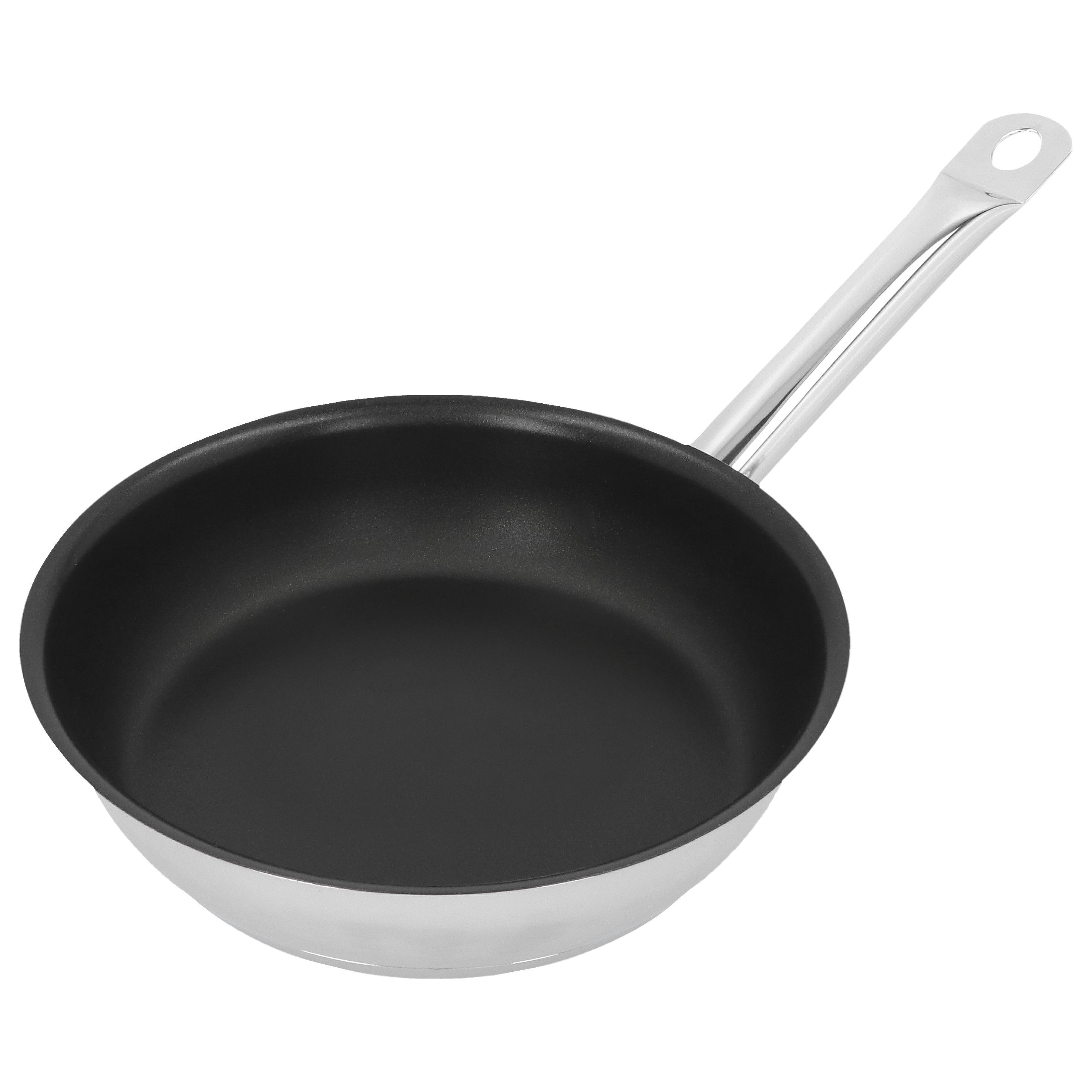 Bratpfanne 20 cm, 18/10 Edelstahl, Silber-Schwarz