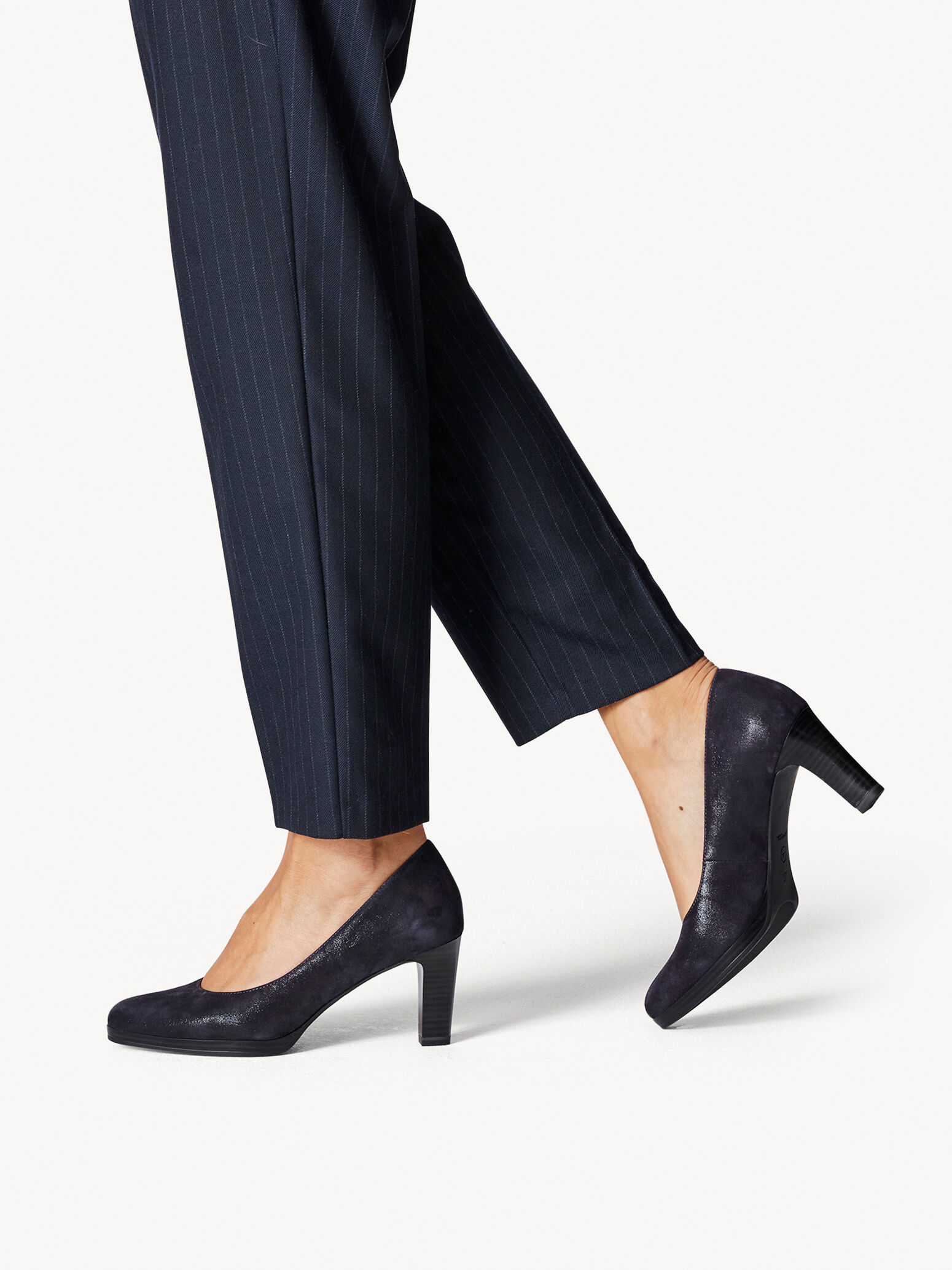 Escarpin en cuir - bleu