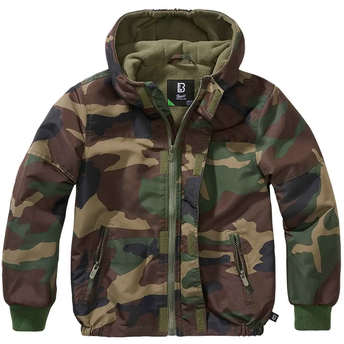 Kinder Windbreaker Frontzip woodland