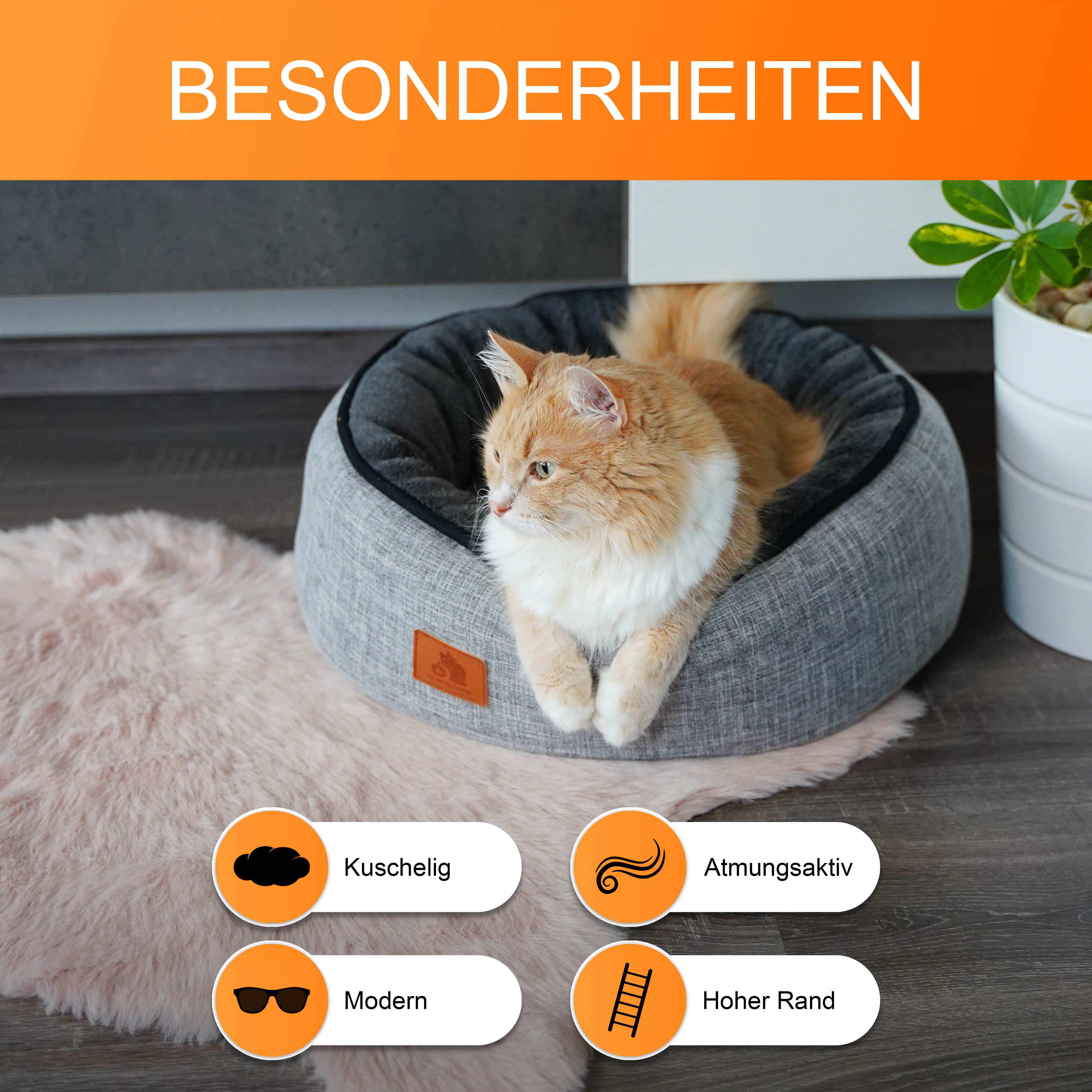 Schlitzohr Hundebetten Schlitzohr Donut Katzenbett Sissy rund