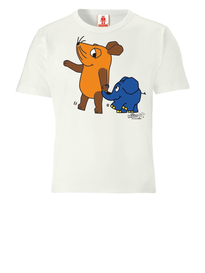 Logoshirt T-Shirt Sendung mit der Maus - Maus & Elefant in altweiss günstig kaufen