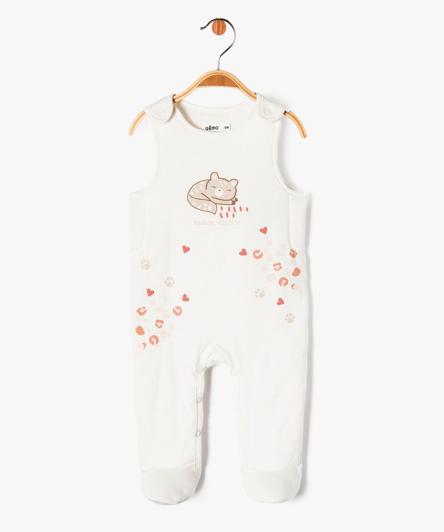 Ensemble 2 pièces combinaison et gilet bébé fille rose | GEMO