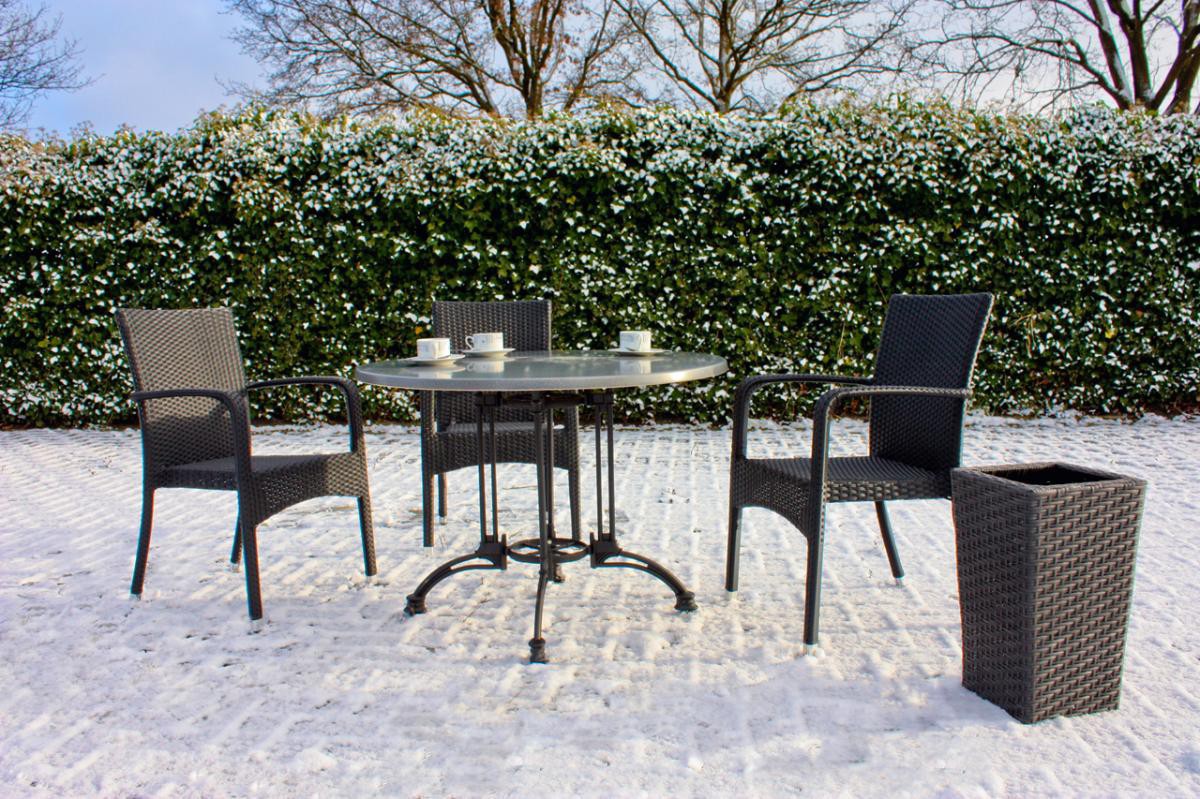 Garden Pleasure Harms Stapelstuhl LONDON Aluminium, schwarz, 2er Set
