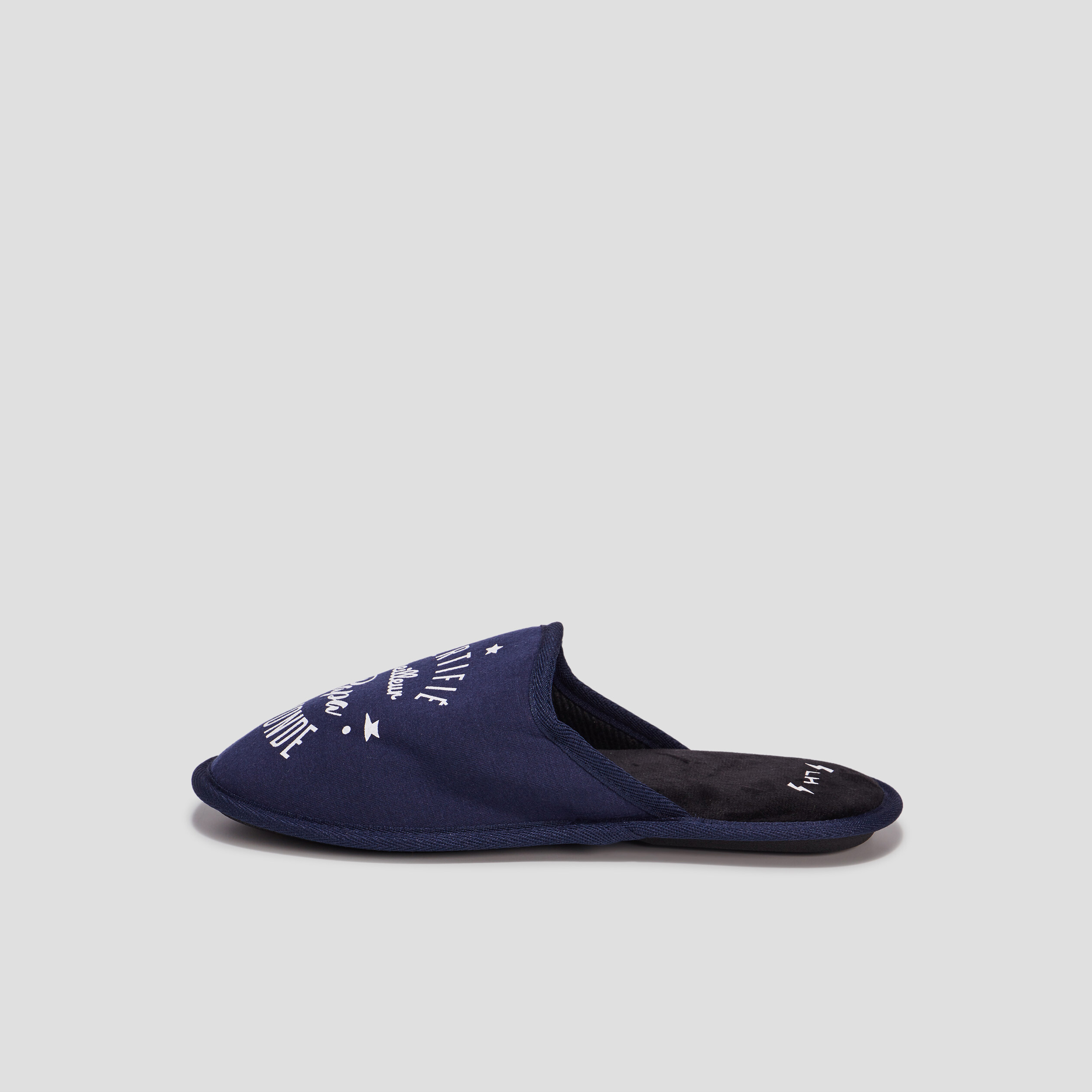 Chaussons mules meilleur papa bleu homme | La Halle