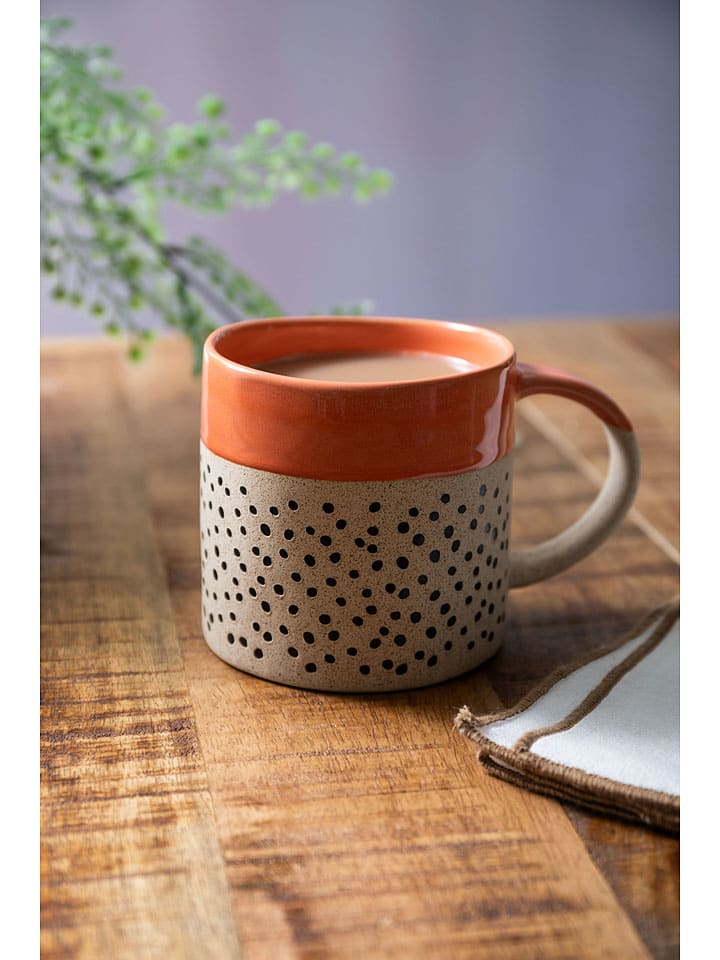 Mikasa 2er-Set: Tassen in Orange/ Beige - 390 ml günstig kaufen onesize