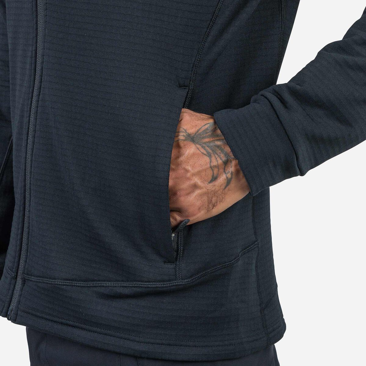 Herrenfleecejacke mit durchgehendem Reißverschluss Blackside