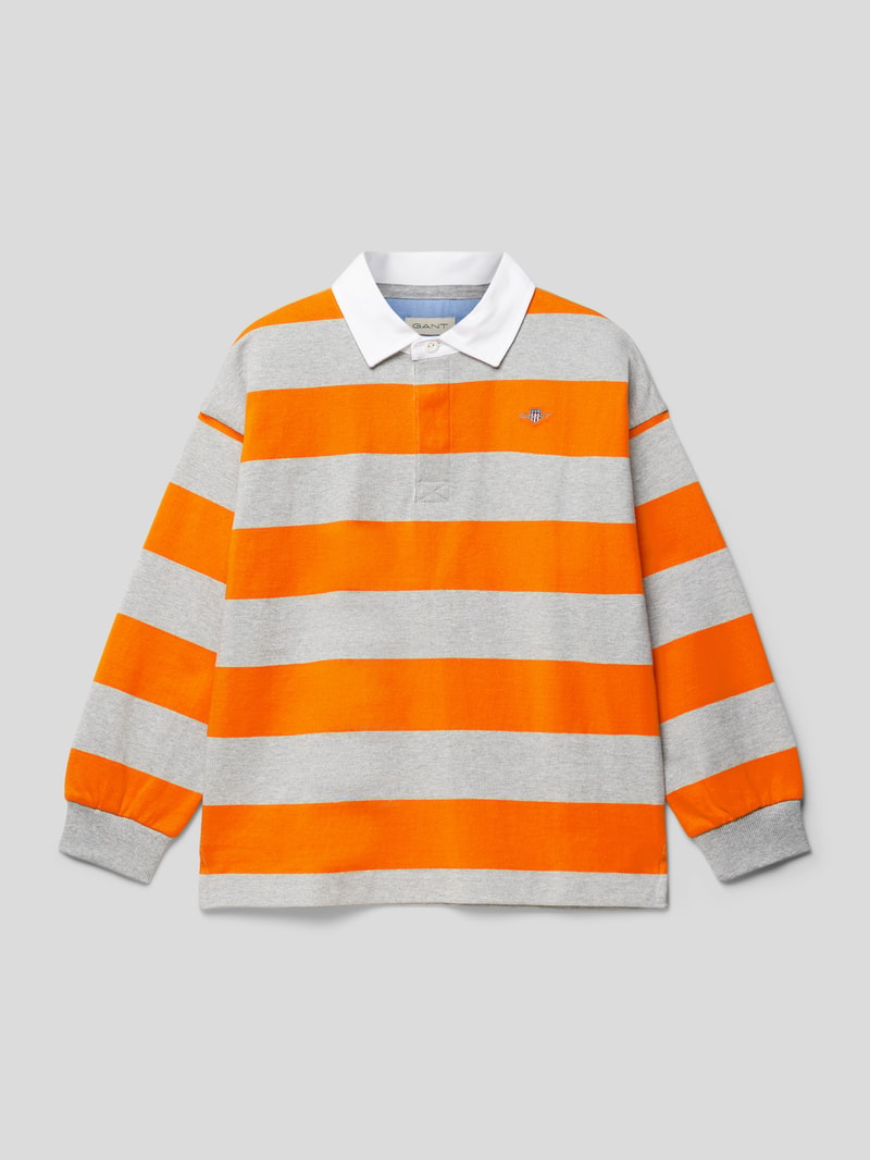 Longsleeve mit Streifenmuster in orange