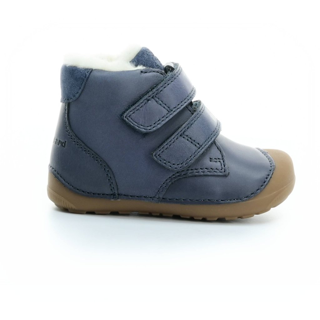 Bundgaard Petit Mid Winter Strap Navy WS dunkelblaue Barfuß-Stiefeletten