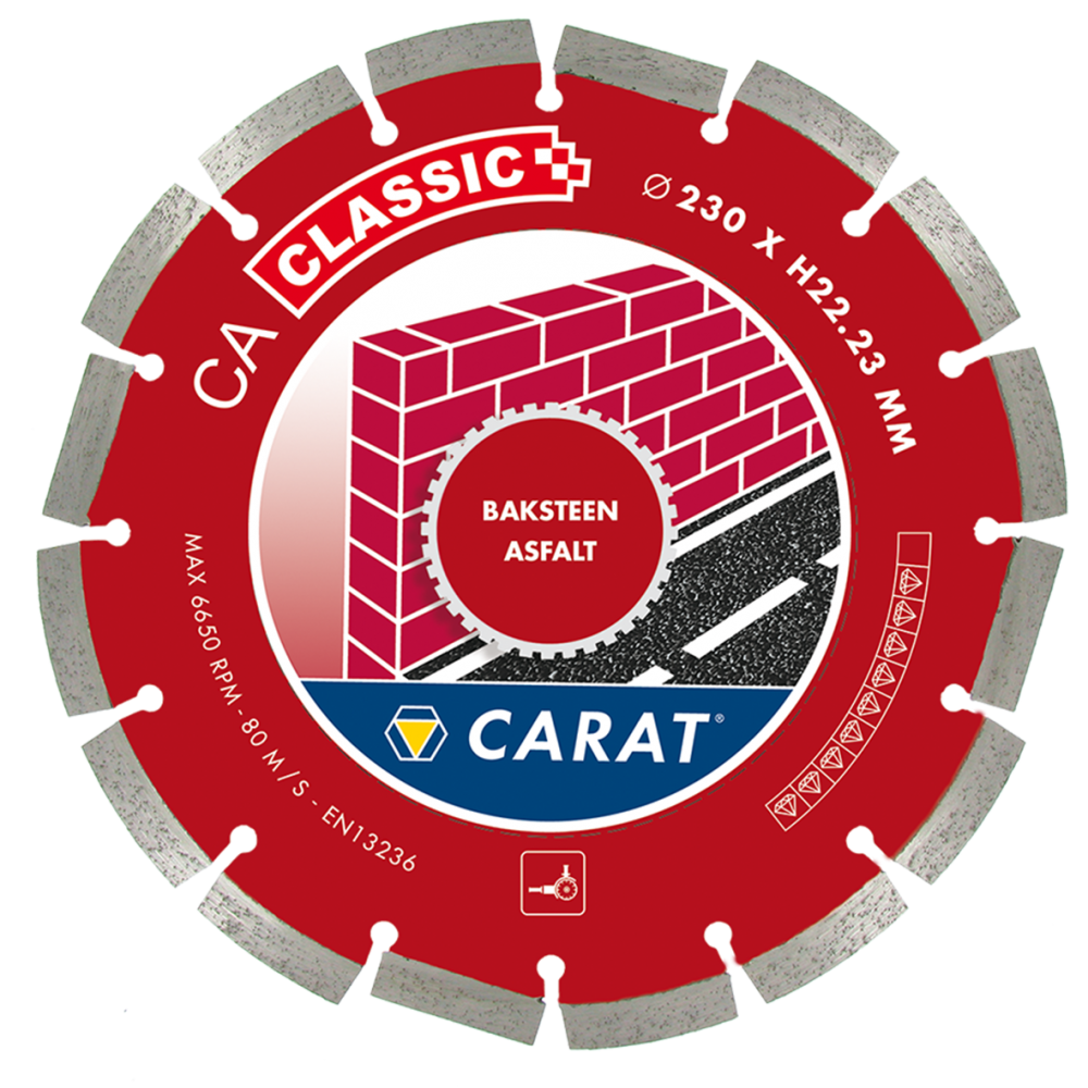 Lamă de ferăstrău diamantată Carat CAC2303000 pentru cărămidă-asfalt CA CLASSIC 230x22.23MM