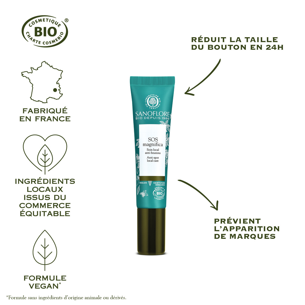 Sanoflore STOP BOUTON MAGNIFICA T15ml Soin local anti-boutons certifié Bio