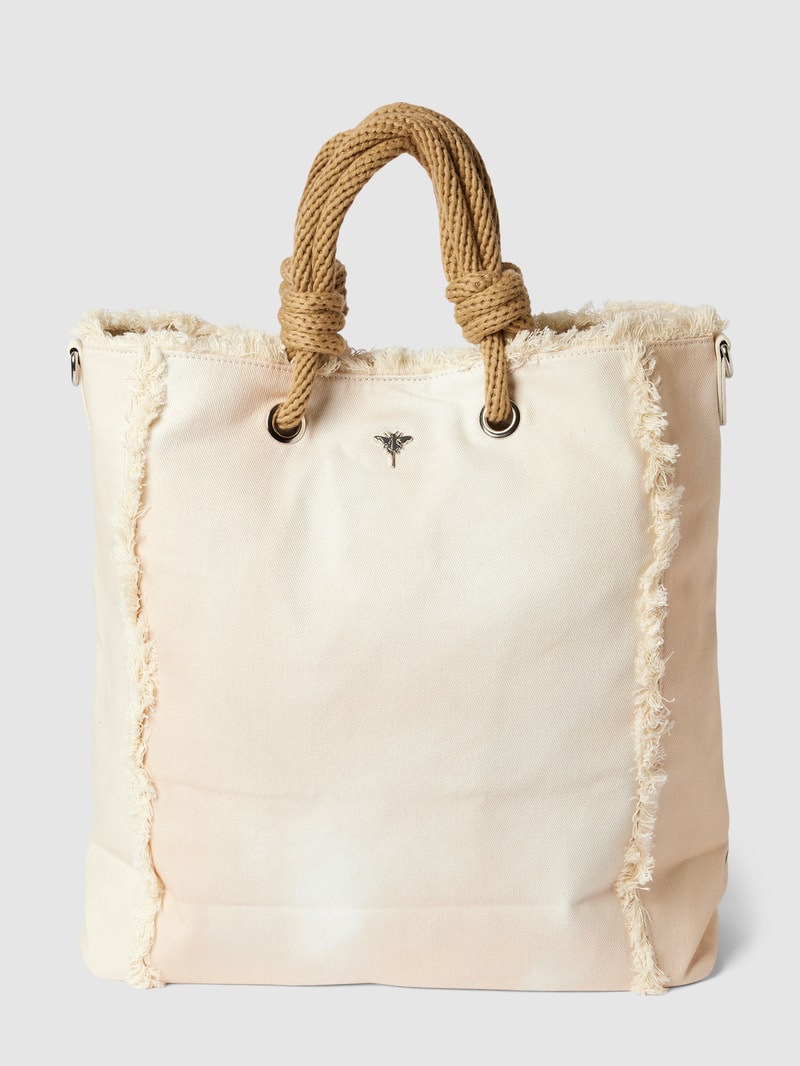 Tote Bag mit Zierbesatz in sand