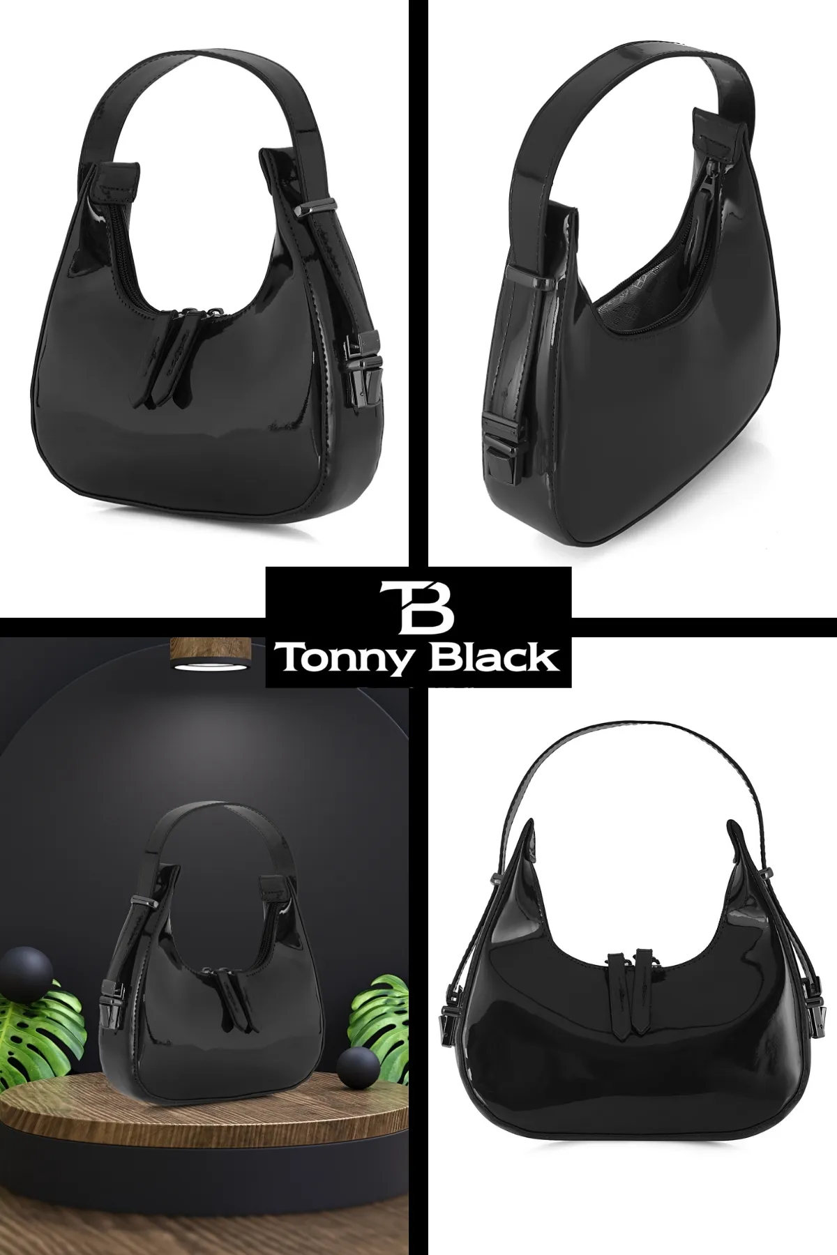 Tonny Black  Umhängetasche - Schwarz - Unifarben