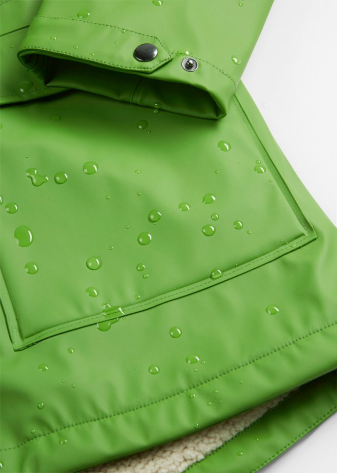 Regenjacke mit Teddyfutter aus wasserdichtem Material
