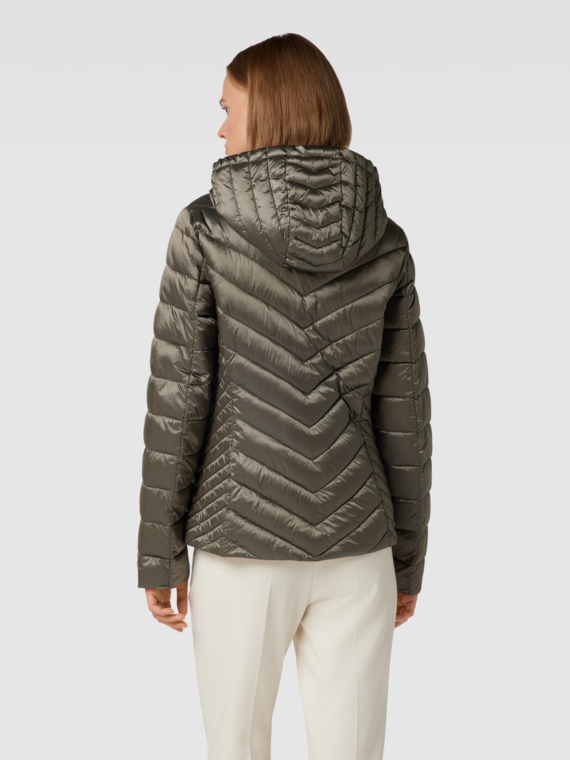 Steppjacke mit Stehkragen in taupe