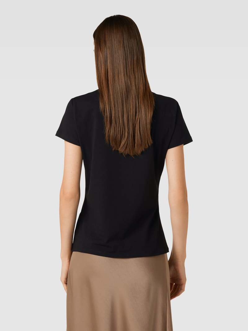 T-Shirt mit Ziersteinbesatz in black