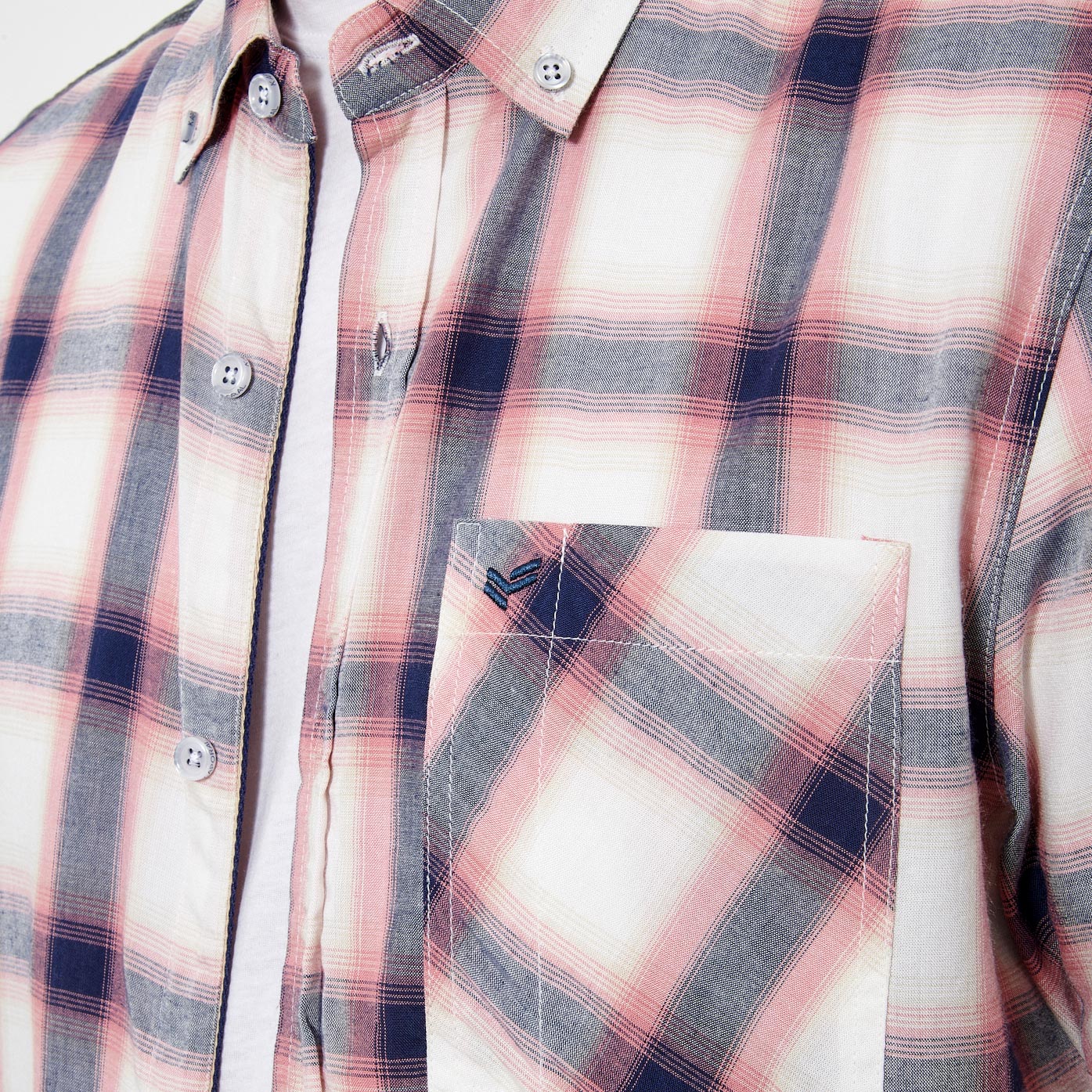 MOBY   Chemise rose à carreaux Homme
