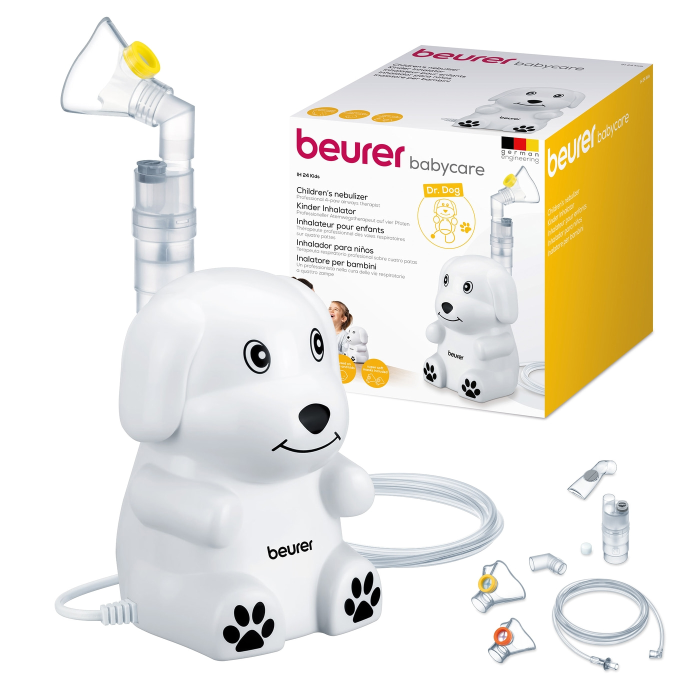 Beurer Inhalator IH 24 Kids-Kinder Inhalator in süßem Hundedesign mit Kompressor-Drucklufttechnologie