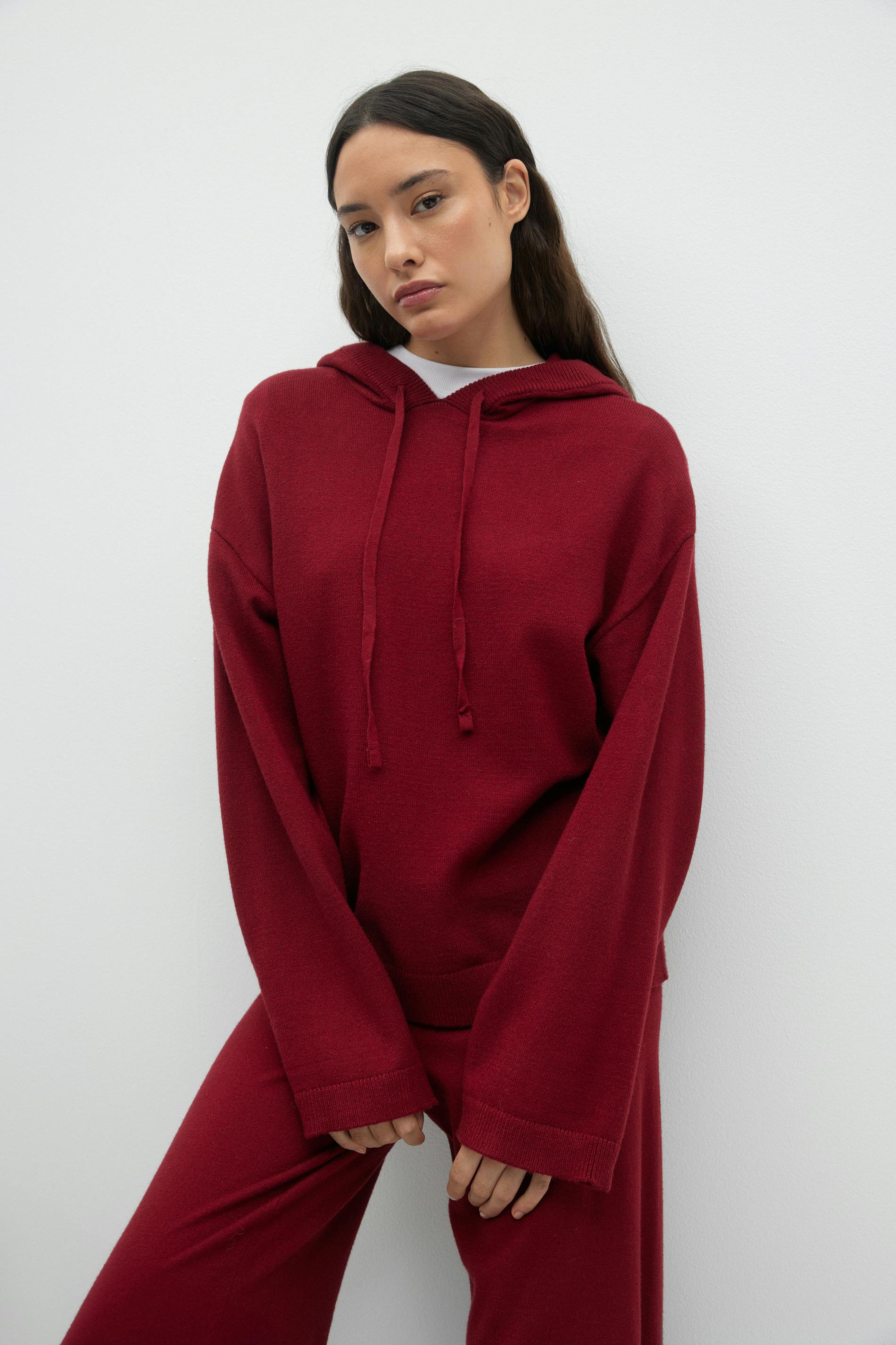 Knitted hoodie