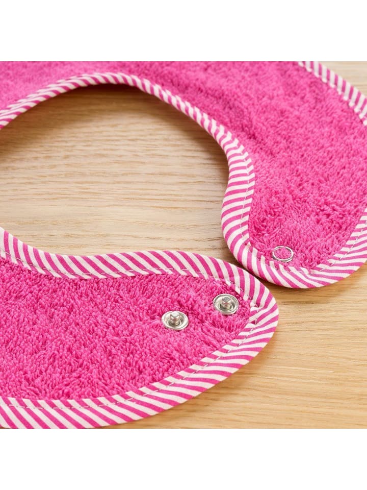 Wörner 2er Set Riesen-Lätzchen mit Druckknöpfen - Dahlie Rosenpink in rosa,gelb günstig kaufen onesize