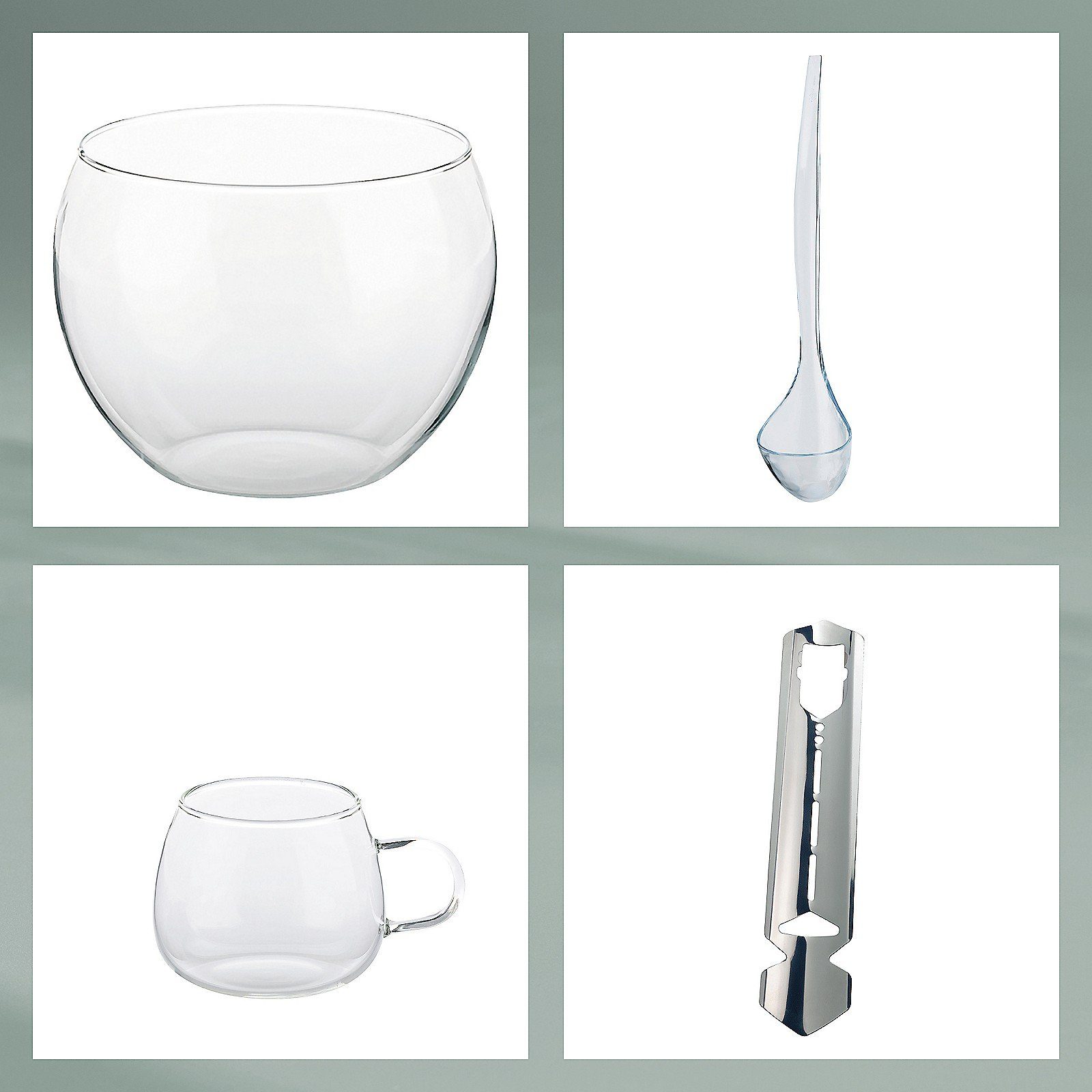 kela Bowle-Set Juntos, Feuerzangenbowle 11-tlg hitzebeständiges Glas inkl Rechaud & 6 Gläser